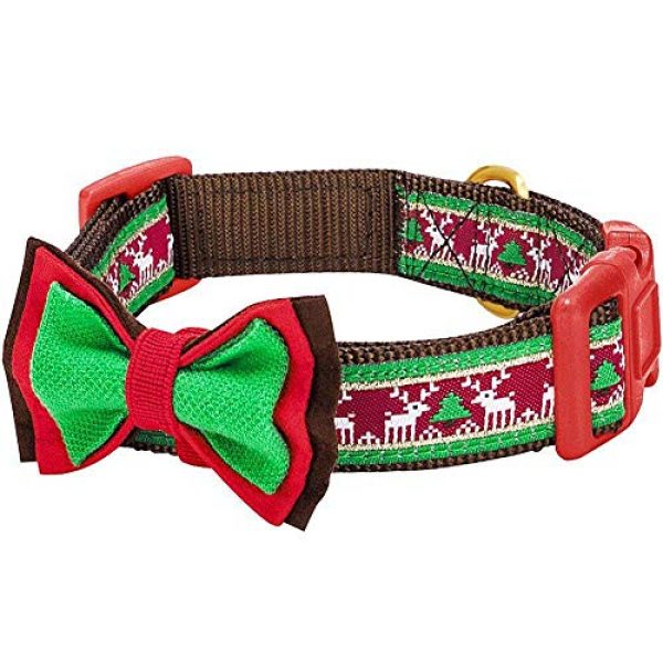 Blueberry Pet 4 Patterns Christmas Santa Claus's Reindeer Adjustable Dog Collar with Detachable Bow Tie