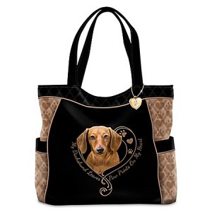 "Paw Prints On My Heart" Quilted Tote Bag: Choose Your Breed
