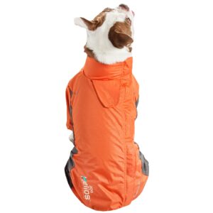 Dog Helios Orange Blizzard Full-Bodied Adjustable and 3M Reflective Dog Jacket