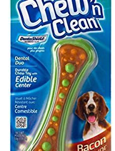 HARTZ Chew 'n Clean Dental Duo Bacon Flavored Dog Chew Toy - 1 Count(Pack of 1),Medium