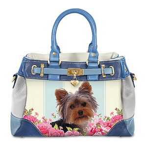 Playful Pup Yorkie Handbag With Pawprint Charm