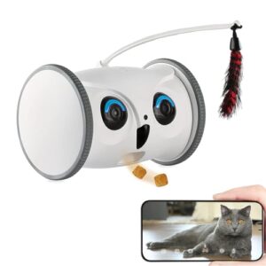 SKYMEE Owl Robot,Pet Camera Treat Dispenser Interactive Toy for Dogs Cats with Remote Phone App Control