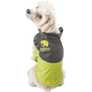 Touchdog Green Subzero-Storm Waterproof 3M Reflective Dog Coat, Large